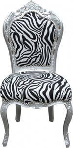 4250828381942 - Barock Esszimmer Stuhl Zebra Silber Mod2 - MÃ¶bel - BarockmÃ¶bel