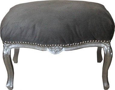 4250828382109 - Barock Sitzhocker Grau Silber - Barock MÃ¶bel