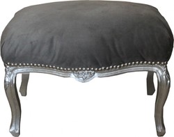 4250828382109 - Barock Sitzhocker Grau Silber - Barock MÃ¶bel