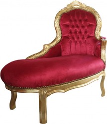 4250828382208 - Barock Kinder Chaiselongue Bordeaux Gold - KindermÃ¶bel