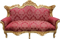 4250828382239 - Barock 2-er Sofa Master Bordeaux Muster   Gold Mod1 - Wohnzimmer Couch MÃ¶bel Lounge