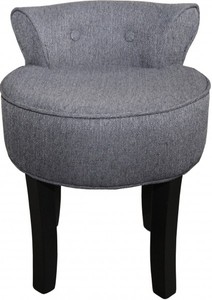 4250828383038 - Designer Hocker Boston Grau   Schwarz - Barock Schminktisch Stuhl