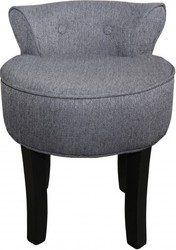 4250828383038 - Designer Hocker Boston Grau   Schwarz - Barock Schminktisch Stuhl