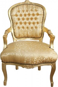 4250828383229 - Barock Salon Stuhl Gold Muster   Gold Mod1 - Antik Look
