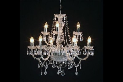 4250828383625 - Barock Kronleuchter 9-armig klar - HÃ¤ngeleuchte LÃ¼ster HÃ¤ngelampe Deckenlampe