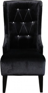 Casa Padrino Dise&ntilde;ador Chesterfield o&iacute;dos silla de comedor negro con pedrer&iacute;a Bling Bling – Bild 2