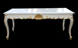 4250828383700 - Barock Couchtisch Weiß Gold 120 x 60 cm Mod2 - Antik Look 4250828383700 - Barock Couchtisch Weiß Gold 120 x 60 cm Mod2 - Antik Look