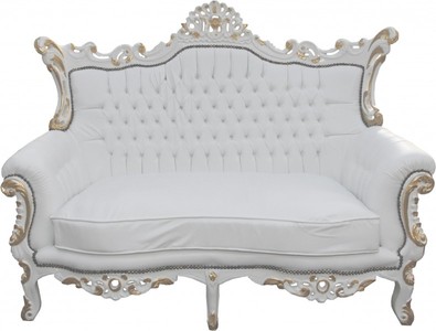 4250828383724 - Barock 2-er Sofa Master Weiss Gold Mod2 - Wohnzimmer Couch Möbel Lounge - Limited Edition 4250828383724 - Barock 2-er Sofa Master Weiss Gold Mod2 - Wohnzimmer Couch Möbel Lounge - Limited Edition