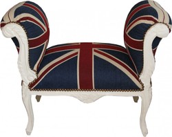 4250828384967 - Barock Schemel Hocker Union Jack   Creme - Sitzbank