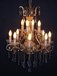 4250828385162 - Barock Kristall Kronleuchter 12-Flammig Gold ModK4 - HÃ¤ngeleuchte LÃ¼ster HÃ¤ngelampe Deckenlampe