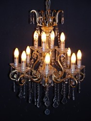 4250828385162 - Barock Kristall Kronleuchter 12-Flammig Gold ModK4 - HÃ¤ngeleuchte LÃ¼ster HÃ¤ngelampe Deckenlampe