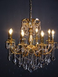 4250828385186 - Barock Kristall Kronleuchter 8-Flammig Gold ModK6 - HÃ¤ngeleuchte LÃ¼ster HÃ¤ngelampe Deckenlampe