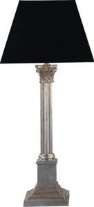 4250828385964 - Luxus Barock Tischleuchte Schwarz   Silber - versilberte SÃ¤ulen Lampe - Handgefertigt in Italien