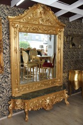 4250828385339 - Luxus Barock Spiegelkonsole Gold Lion - Luxus Wohnzimmer MÃ¶bel Konsole mit Spiegel LÃ¶wenkopf