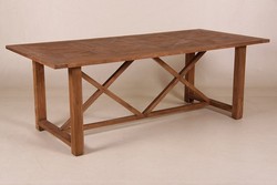 4250828386862 - Teak Esstisch Holzfarben 220 x 100 cm - Landhaus Stil Tisch Teakholz
