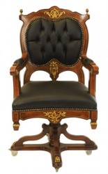 4250828387425 - Barock BÃ¼rostuhl Chefsessel Mahagoni   Braun - Drehsessel - BÃ¼ro Sessel