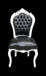 4250828387555 - Barock Esszimmer Stuhl Schwarz WeiÃ Lederoptik MÃ¶bel Antik Stil
