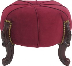 4250828388118 - Barock Sitzhocker -  Rundhocker - Bordeaux Rot   Braun -  Barock MÃ¶bel