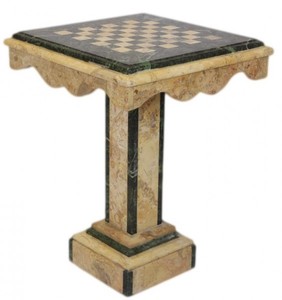4250828388286 - Luxus Barock Spieltisch Schach   Dame Tisch Marmor Creme - GrÃ¼n  - MÃ¶bel Antik Stil Art Deco Jugendstil Schachtisch