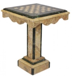 4250828388286 - Luxus Barock Spieltisch Schach   Dame Tisch Marmor Creme - GrÃ¼n  - MÃ¶bel Antik Stil Art Deco Jugendstil Schachtisch
