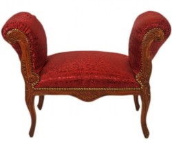 4250828388415 - Barock Schemel Hocker Bordeaux Muster   Braun - Sitzbank MÃ¶bel