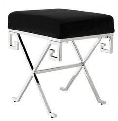 4250828388484 - Luxus Sitz Hocker Edelstahl vernickelt - Vintage Art Deco Möbel 4250828388484 - Luxus Sitz Hocker Edelstahl vernickelt - Vintage Art Deco Möbel