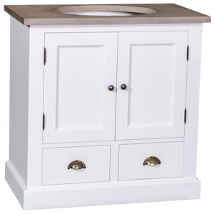 4250828388668 - Landhaus Stil Waschschrank Waschtisch inkl 1 Waschbecken - Bad Schrank