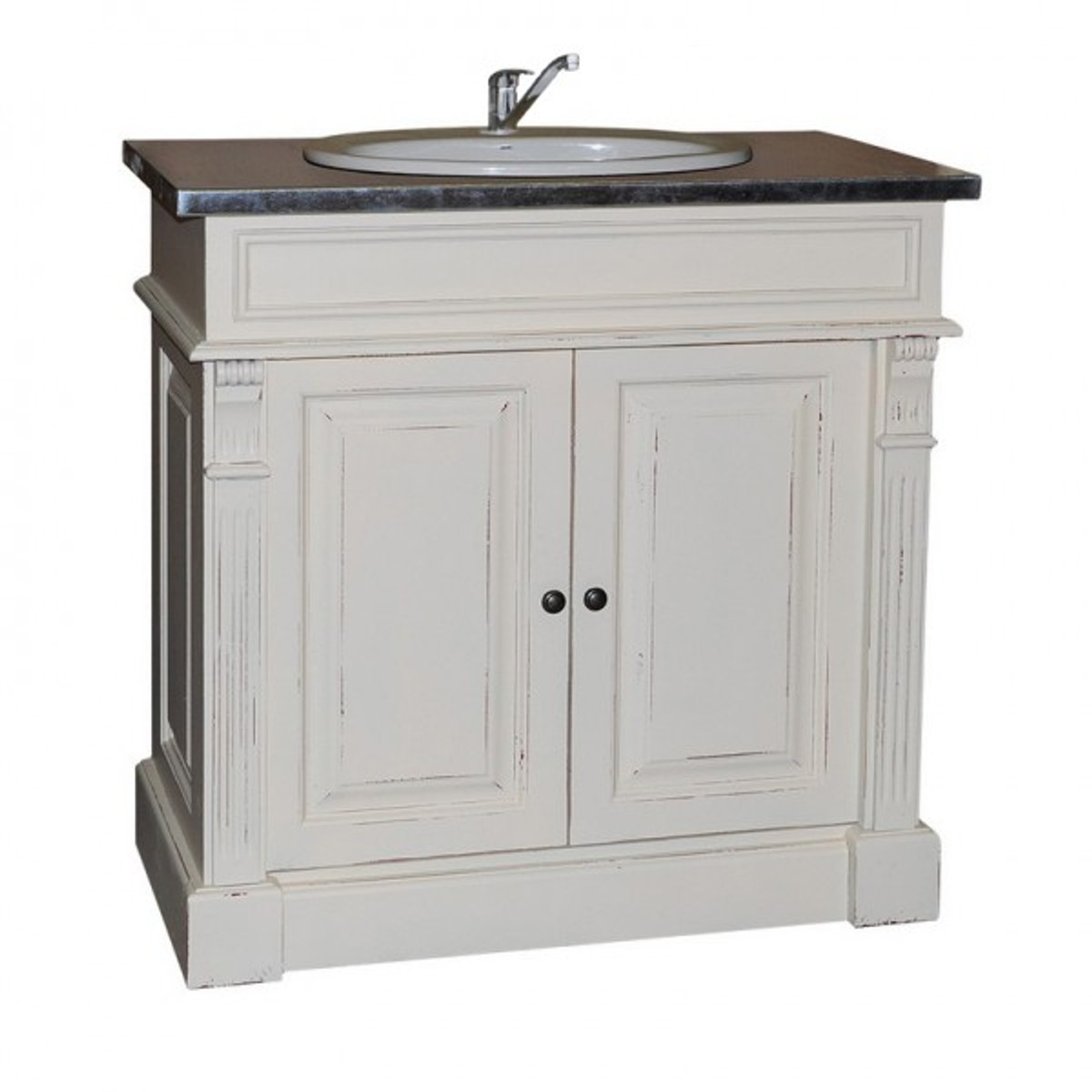 4250828388736 - Landhaus Stil Waschschrank Waschtisch inkl 1 Waschbecken Venice - Bad Schrank