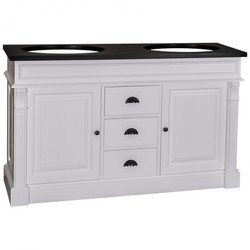 4250828388873 - Landhaus Stil Waschschrank Waschtisch inkl 2 Waschbecken mit Schubladen und Schranktüren Nizza - Bad Schrank Massivholz 4250828388873 - Landhaus Stil Waschschrank Waschtisch inkl 2 Waschbecken mit Schubladen und Schranktüren Nizza - Bad Schrank Massivholz