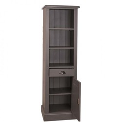 4250828388989 - Landhaus Stil Badezimmer Schrank Hochschrank mit Schublade - Bad Schrank Massivholz