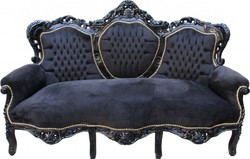 4250828389092 - Barock Sofa King Schwarz   Schwarz - Wohnzimmer Couch