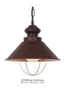 4250828389221 - HÃ¤ngeleuchte Deckenleuchte Bronzefarben Industrial Design 34 cm Durchmesser - Industrie Lampe Leuchte Industrieleuchte