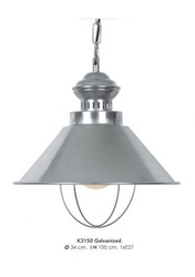 4250828389245 - HÃ¤ngeleuchte Deckenleuchte Verzinkt Industrial Design 34 cm Durchmesser - Industrie Lampe Leuchte Industrieleuchte
