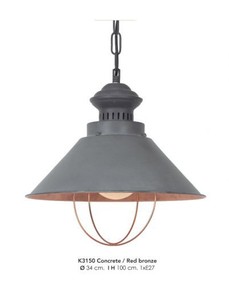 4250828389252 - HÃ¤ngeleuchte Deckenleuchte Betonfarben   Bronzefarben Industrial Design 34 cm Durchmesser - Industrie Lampe Leuchte Industrieleuchte