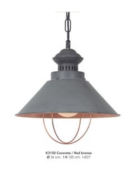 4250828389252 - HÃ¤ngeleuchte Deckenleuchte Betonfarben   Bronzefarben Industrial Design 34 cm Durchmesser - Industrie Lampe Leuchte Industrieleuchte