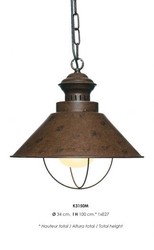 4250828389269 - HÃ¤ngeleuchte Deckenleuchte Rostfarben Industrial Design 34 cm Durchmesser - Industrie Lampe Leuchte Industrieleuchte