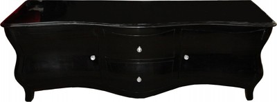 Casa Padrino Baroque Tv Dresser Black High Gloss 173 Cm Tv