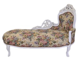 4250828390753 - Barock Chaiselongue Blumenmuster   Antik WeiÃ - MÃ¶bel Lounge Liege Recamiere