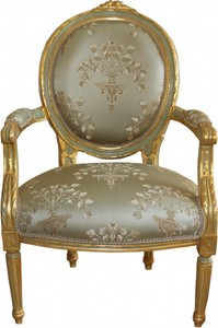 4250828390906 - Barock Medaillon Salon Stuhl GrÃ¼n Muster   Gold Modell Versailles - MÃ¶bel Antik Stil