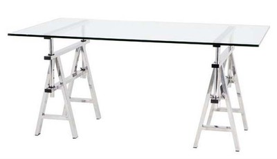 4250828390982 - Luxus Schreibtisch   SekretÃ¤r Glas   Silber Architect Art Deco