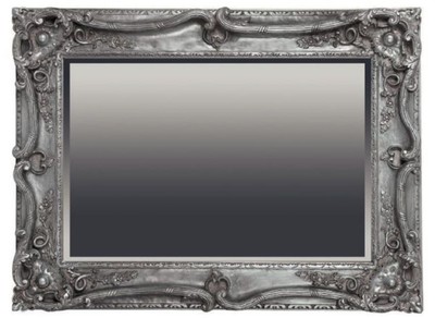 4250828391323 - Barock Spiegel Antik Silber 118 x H 88 cm - Rechteckiger Wandspiegel im Barockstil - Prunkvoller Antik Stil Garderoben Spiegel - Barock Interior - Handgefertigte Barock MÃ¶bel