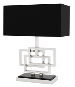 4250828393006 - Luxus Tischleuchte Nickel Finish Lampenschirm Schwarz 48 x 40 cm - Leuchte - Luxury Collection 4250828393006 - Luxus Tischleuchte Nickel Finish Lampenschirm Schwarz 48 x 40 cm - Leuchte - Luxury Collection
