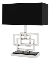 4250828393006 - Luxus Tischleuchte Nickel Finish Lampenschirm Schwarz 48 x 40 cm - Leuchte - Luxury Collection 4250828393006 - Luxus Tischleuchte Nickel Finish Lampenschirm Schwarz 48 x 40 cm - Leuchte - Luxury Collection