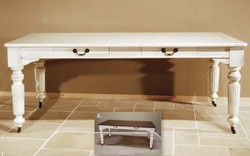 4250828393129 - Vintage Pinien Esstisch Antik Stil WeiÃ Rustikal Massiv mit Schubladen - Landhaus Stil Tisch Pinienholz