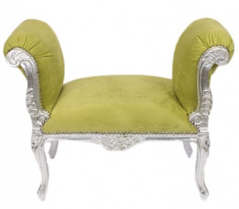 4250828393501 - Barock Schemel Hocker Jadegrün Silber - Sitzbank 4250828393501 - Barock Schemel Hocker Jadegrün Silber - Sitzbank