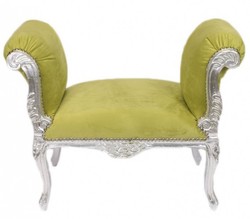4250828393501 - Barock Schemel Hocker Jadegrün Silber - Sitzbank 4250828393501 - Barock Schemel Hocker Jadegrün Silber - Sitzbank