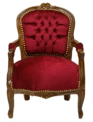 4250828393518 - Barock Kinder Stuhl Bordeaux Rot   Braun - KindermÃ¶bel