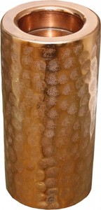 4250828393815 - Designer Kerzenleuchter aus Aluminium Kupferfarbig H 26 cm -  Edel & Prunkvoll