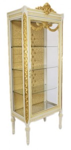 4250828394553 - Barock Vitrine Antikstil WeiÃ   Gold - Vitrinenschrank - Wohnzimmerschrank Glasvitrine