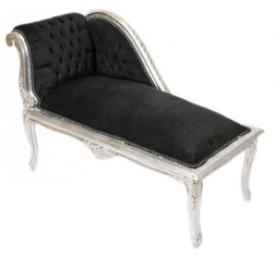 4250828394614 - Barock Kinder Chaiselongue Schwarz Silber Mod2 - Tron Barock Möbel 4250828394614 - Barock Kinder Chaiselongue Schwarz Silber Mod2 - Tron Barock Möbel
